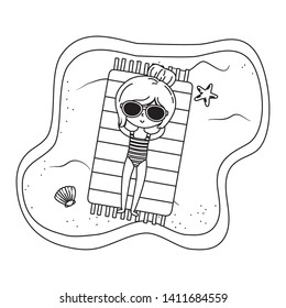 summer vacation relax cartoon vector illustration