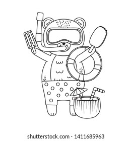 summer vacation relax cartoon vector illustration