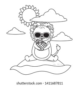 summer vacation relax cartoon vector illustration