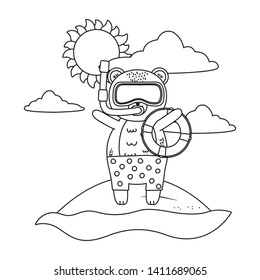 summer vacation relax cartoon vector illustration