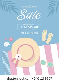 Sommerurlaub Sale Promotion Event Vorlage Illustration