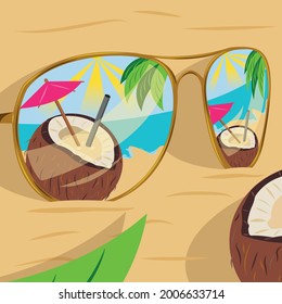 Summer Vacation Sand Beach Sunglasses