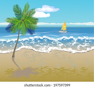 Summer vacation sea beach. vector .