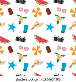 summer vacation seamless pattern. background template