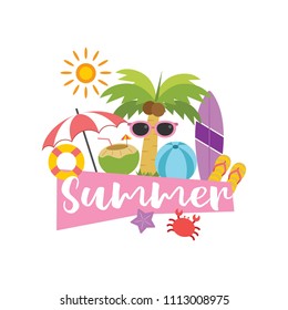 Summer vacation set in vector illustration