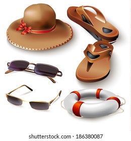 Summer vacation set. Vector illustration 