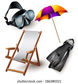 Summer vacation set. Vector illustration 