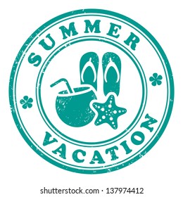 Summer vacation stamp