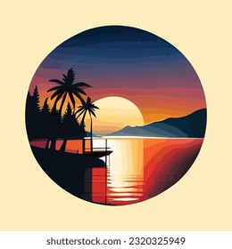 Summer vacation sticker design vector. Endless Summer Bliss.