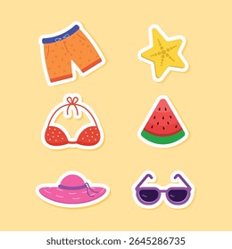 Summer Vacation Sticker Pack. beasch stickers