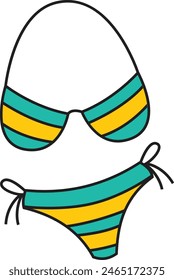 Summer vacation stuff vector icon