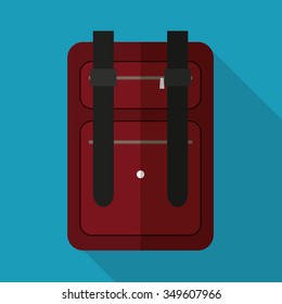 Summer, vacation suitcase graphic design with icons, vector illustration