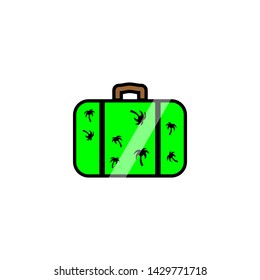 Summer vacation suitcase vector icon