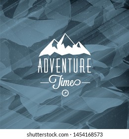 Summer vacation and summertime traveling poster. Typographic summer badge on the colorful retro background. Vector illustration