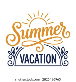 Summer vacation sun rays nature typography t t-shirt design apparel clothing print