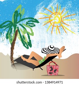 summer vacation sunbathing sunbathe palm swimwear sunbathing human