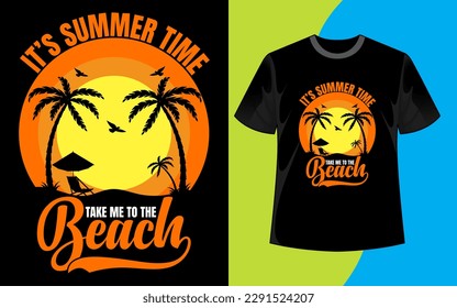 Summer vacation t shirt design, summer t-shirt, beach t shirt, t shirt vector, vector graphic for t shirt and others