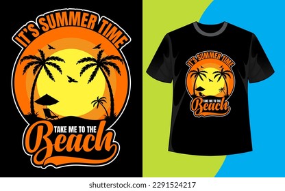 Summer vacation t shirt design, summer t-shirt, beach t shirt, t shirt vector, vector graphic for t shirt and others