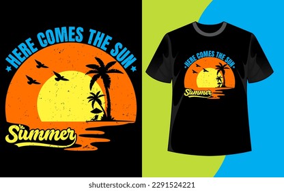 Summer vacation t shirt design, summer t-shirt, beach t shirt, t shirt vector, vector graphic for t shirt and others