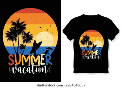 Summer Vacation t shirt, Retro summer t shirt design vector