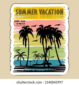 summer vacation tee typography graphic design,illustration vector art style,vintage