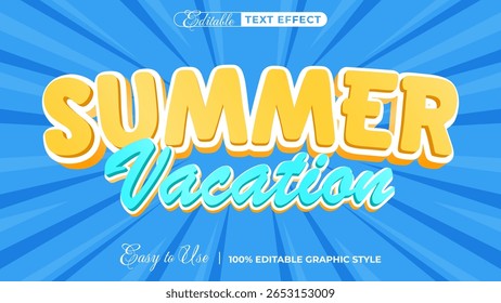 Texto de férias de verão: Radiante tipografia "férias de verão" contra um fundo vibrante, retro-inspirado, acenando com calor e a promessa de dias ensolarados à frente.