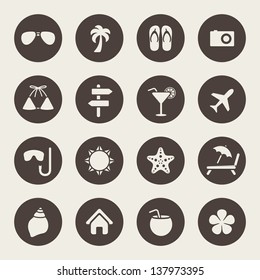 Summer vacation theme icons