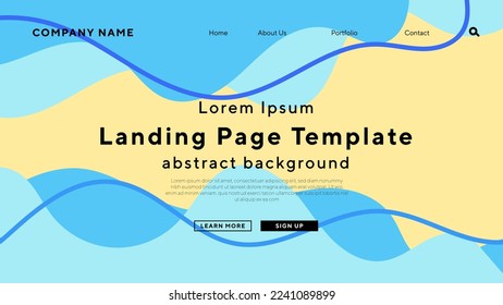 summer vacation theme landing page with ocean wave tsunny day background for website UI template business Annual reports, flyer, poster, magazine cover,brochure template vector EPS.