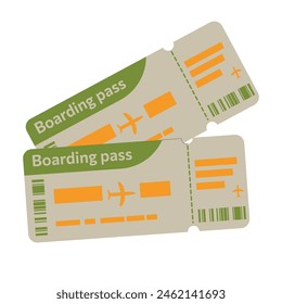 Summer vacation ticket booking. Airplane tickets. Boarding pass tickets template. Airline boarding pass template. Air ticket icon. Vector illustration