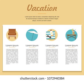Summer Vacation and Tourism infographic. Vector icons