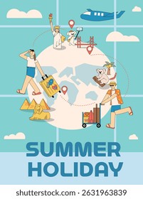 Summer Vacation Travel Around the World Illustration