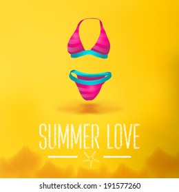 Summer vacation and travel background. Vector Illustration, Graphic Design Editable For Your Design. 
