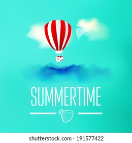 Summer vacation and travel background. Vector Illustration, Graphic Design Editable For Your Design. 