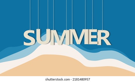 Summer Vacation and Travel. Hot Sunny Days. Vector illustration.