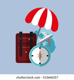 summer vacation travel icon vector illustration graphic design