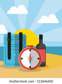 summer vacation travel icon vector illustration graphic design