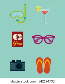 summer vacation travel icon vector illustration graphic design