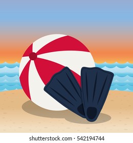 summer vacation travel icon vector illustration graphic design