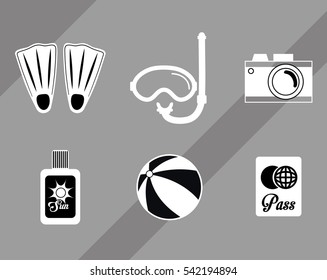 summer vacation travel icon vector illustration graphic design