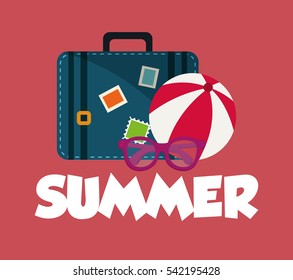 summer vacation travel icon vector illustration graphic design
