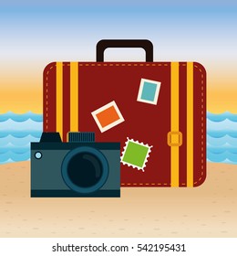 summer vacation travel icon vector illustration graphic design