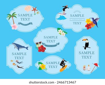 Summer vacation travel sea simple illustration