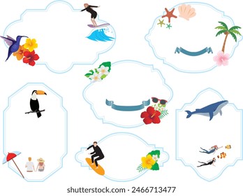 Summer vacation travel sea simple illustration