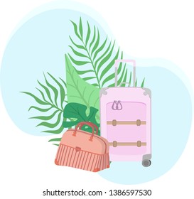 summer vacation travel to warmer areas   vacation preparation for a trip flat illustration