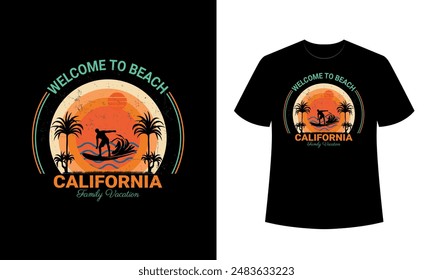 Sommerurlaub T-Shirt Design. Sommer Strand T-Shirt Design.  Summer Paradise, Surf Paradise, Meer Genießen Sie tollen Sommer, T-Shirt, Typografie T-Shirt Design.