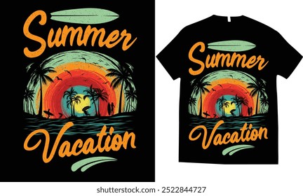 SUMMER VACATION TSHIRT DESIGN SEA BEACH
