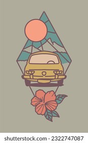 Summer Vacation tshirt, t-shirt illustration design flat design