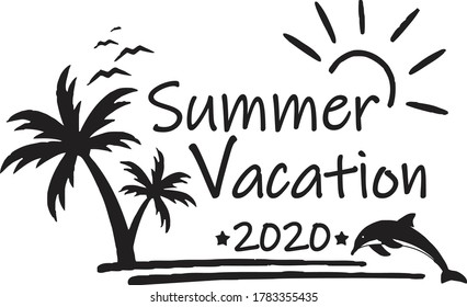 summer vacation typography t shirt design eps