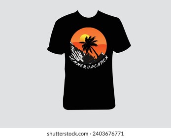 summer vacation typography t-shirt design.
