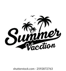 Summer Vacation typography vector art design with white background